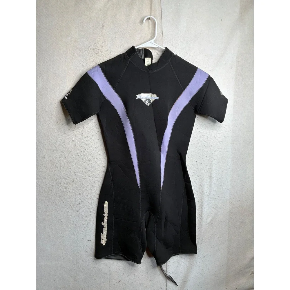 Henderson Aquatics 3mm Aquasilk Shorty Wetsuit Black Purple Womens Size 10